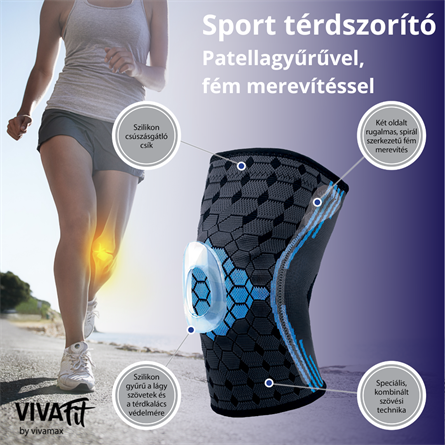 OrtoCare sport térdszorító patella gyűrűvel S